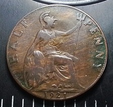 (Feb26) 1921 Half Penny King George V Great Britain