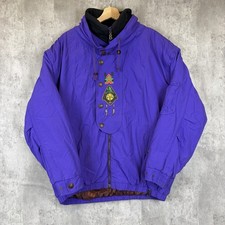 VINTAGE Bogner Jacket Womens Size 14 Purple Embroider Ski Made in USA 90s