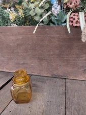 Vintage Wheaton Glass Yellow Mini 3.75" Apothecary Spice Jar w/Lid