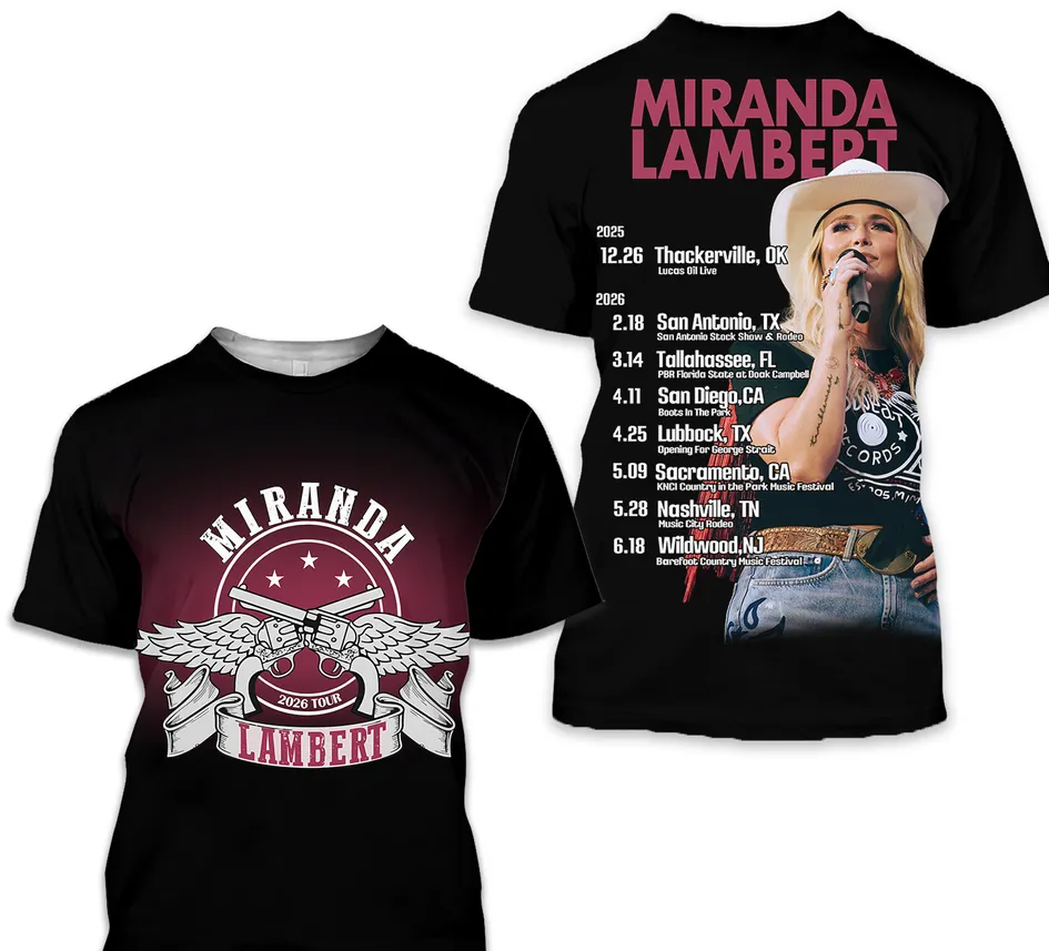 hot new 3D shirt Miranda Lambert tour US sizes AOP VDF001 | eBay