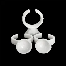 100Pcs Plastic Tattoo Pigment Ink Cups Eyelash Glue Ring Cups Permanent Eyebrow