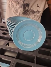 Lot Of 13 Older Vintage Homer Laughlin Fiestaware Saucer Plates Blue