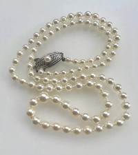 Mikimoto Rare Boxed Vintage Saltwater Akoya Pearl Graduated Necklace 20"