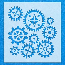 Engine Cogs Machine Stencil: Mylar Airbrush Wall Art Painting Crafts , DIY