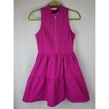 Amanda Uprichard Colorpop Janese Dark Hot Pink Dress With Pockets Small