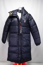 NWT Fjallraven 1974 Expedition Womens Long Down Parka Navy Blue Small