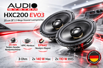 Audio System HXC200 EVO3 20 Cm (8'') 2-Way Coaxial Speakers - 1 Pair