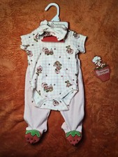 3 Months Strawberry Shortcake 3-Set Outfit - New
