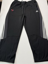 Chicago Bulls Sweatpants Mens XL Length 0 Black Adidas Joggers Team Issued NBA