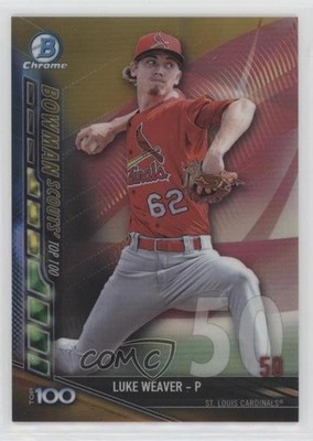 2017 Bowman Chrome Scouts Top 100 Gold Refractor 38/50 Luke Weaver Rookie RC 4m4