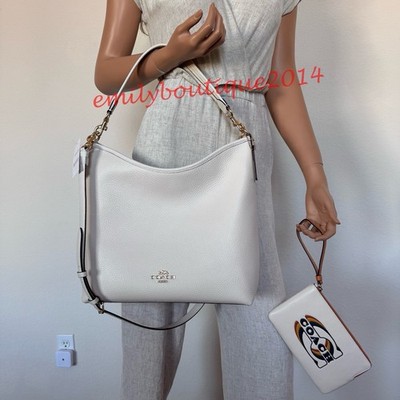 NWT Coach CY684 Laurel Large Shoulder Bag Soft Pebble Leather