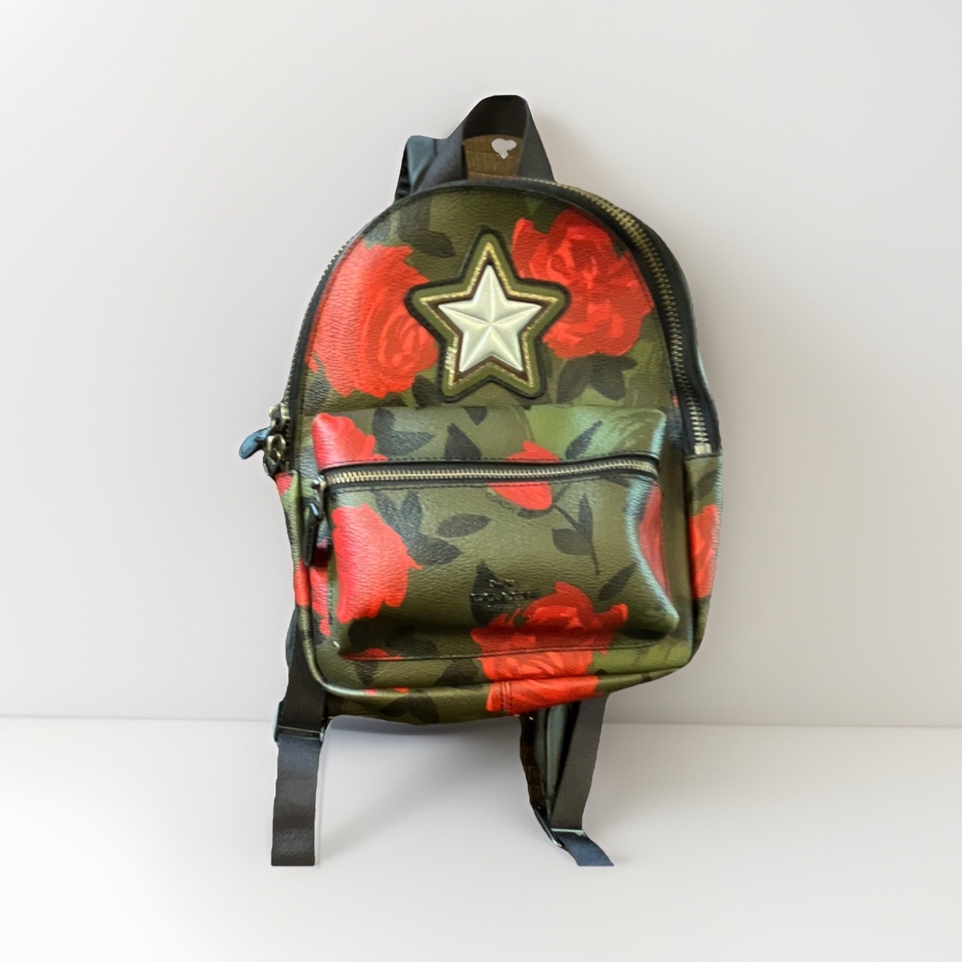 Coach Floral Star Patch Mini Backpack Leather Wom… - image 1