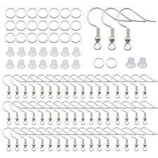 100Pcs/50Pairs 925 Sterling Silver Earring Hooks,Ear Wires Fish Hooks,300Pcs Hyp
