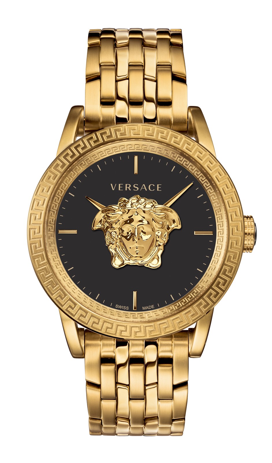 Versace Palazzo Empire Swiss Quartz Watch VERD00819 Gold Steel 43mm Water Resistant