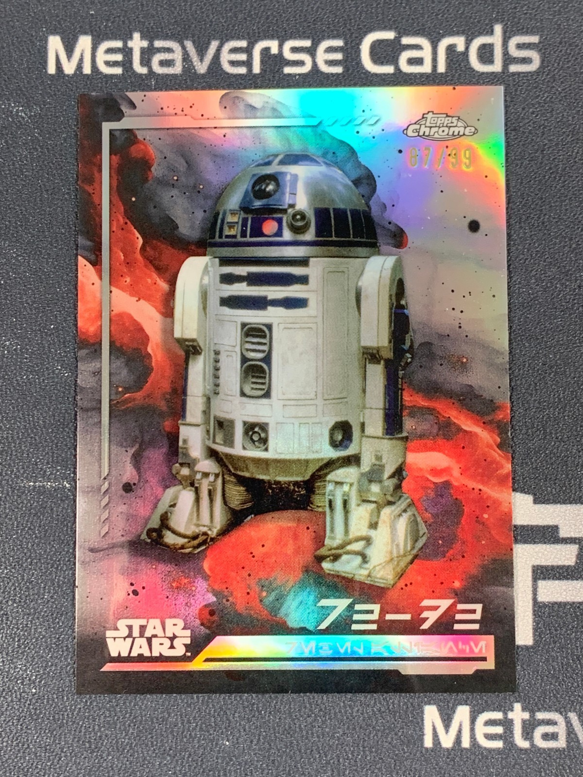 2024 Topps Chrome Star Wars Aurebesh Variation R2-D2 Refractor /99