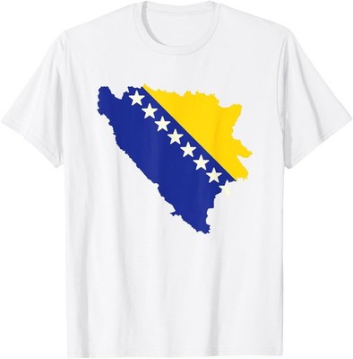 Bosnia and Herzegovina Flag Map Unisex T-Shirt