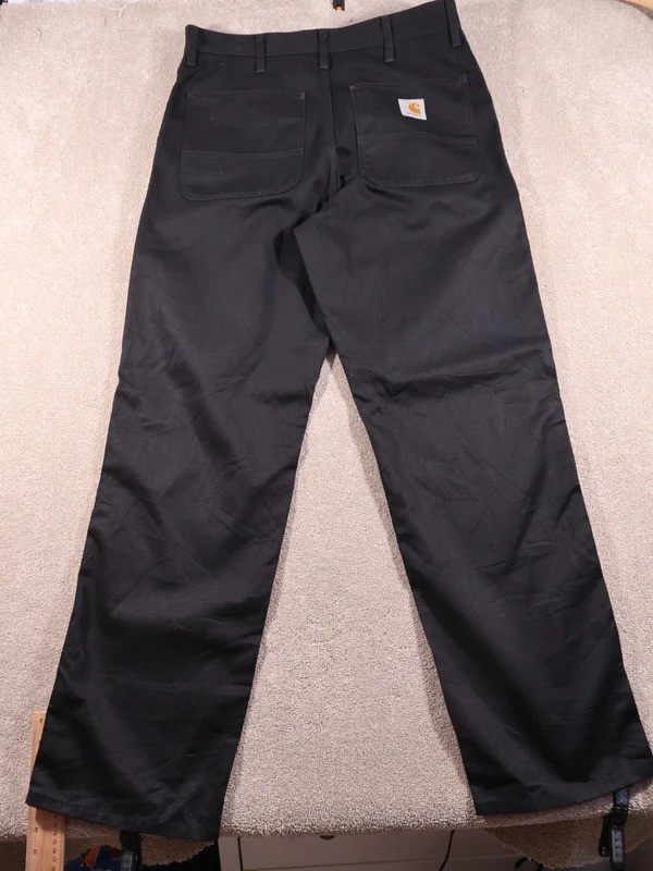 Pantalón simple Carhartt WIP para hombre W32 L34 negro ropa de trabajo pantalones calce recto (AC9)