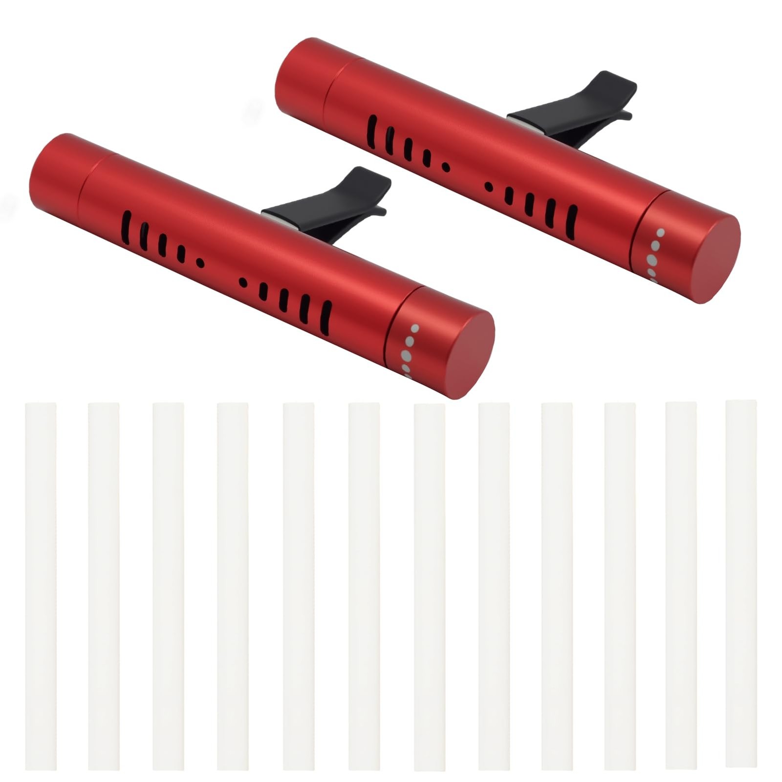 MILAKE 2 Pack Car Essential Oil Diffuser Vent Clip, Aluminum 2 Pcs, Red-2 Pcs 