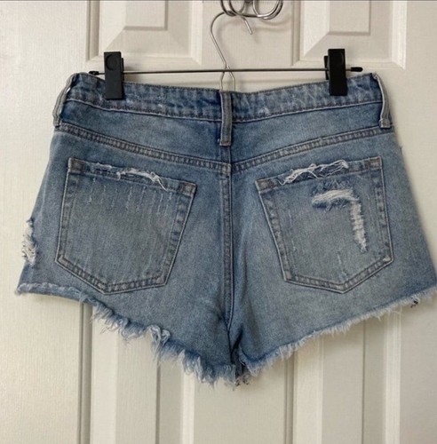 Vervet High Waist Shorts Size 28 Denim Distressed Cutoffs Button Fly - Picture 4 of 6