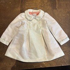 NWOT Christian Siriano Textured Brocade Coat Girls 3T Cream Peach Easter