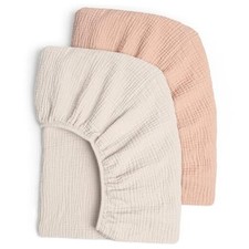 Muslin Crib Sheets - Fitted Crib Mattress Sheets Standard Crib Cream  Peach