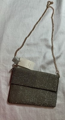 A New Day Club Purse Gold Tone with Silver Shiny Body Evening Chain Strap