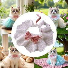 Cat Lace Collars Neckwear Decoration Sweet Adjustable Pets Supplies Neckerchief