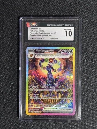 2025 POKEMON PRISMATIC EVOLUTIONS #161 FULL ART UMBREON EX SIR CGC 10