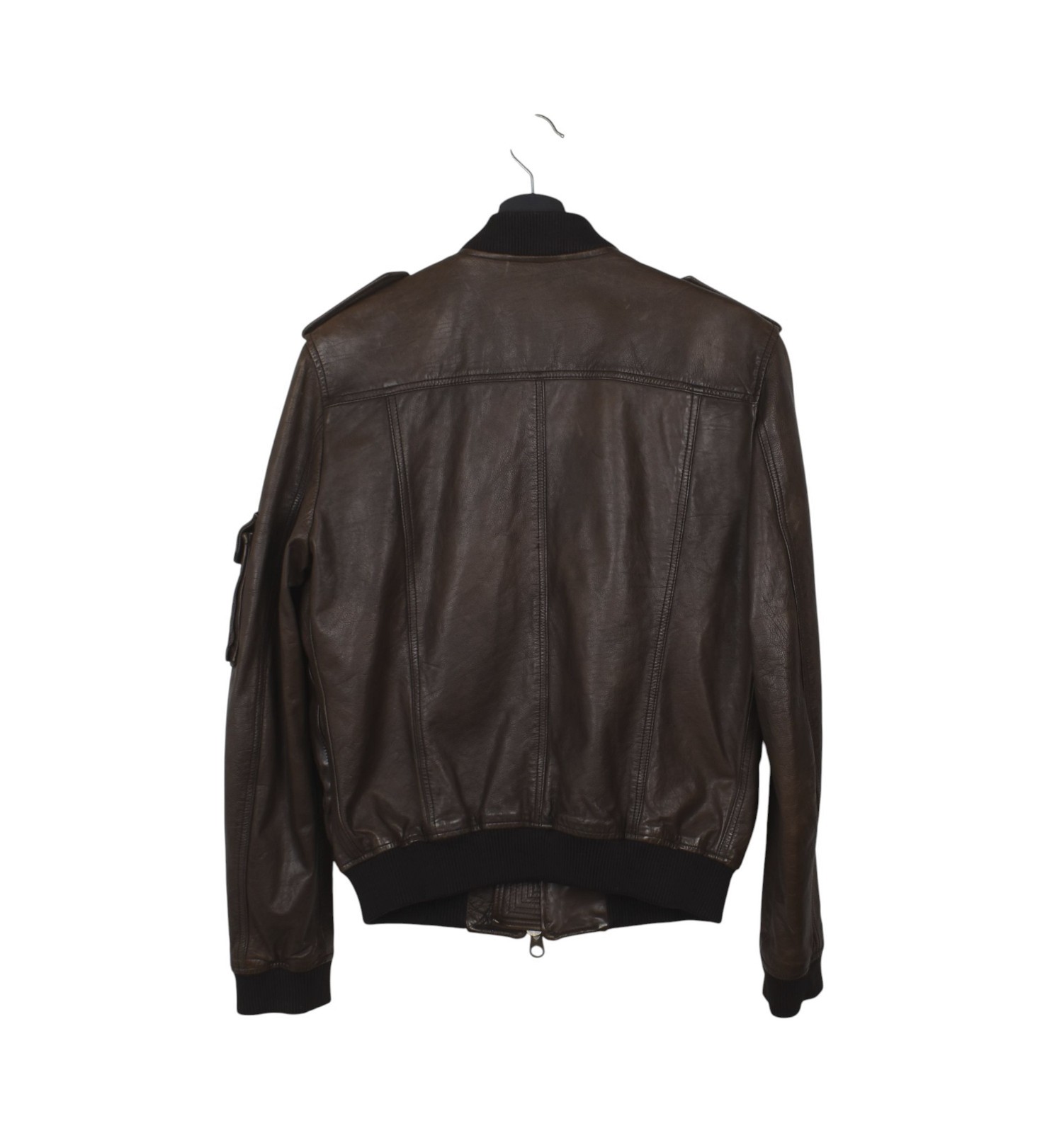 Vintage Burberry Brit Men's Leather Jacket, Multi Pocket, Medium image 4
