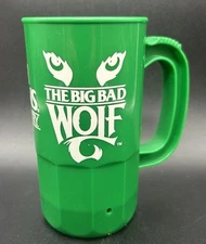 Vintage Busch Gardens Big Bad Wolf Betras Plastics Green "Super Mug"