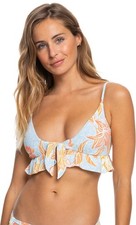 Roxy Women's Multicolor Tri Bikini Top Swim S NWT