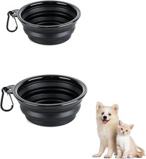 2 Pcs Travel Dog Bowls, 1000Ml & 350Ml Portable Collapsible Dog Bowl, Lightweigh