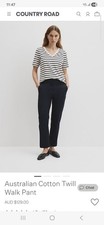 Country Road Cotton Twill Walk Pant Black Size 12
