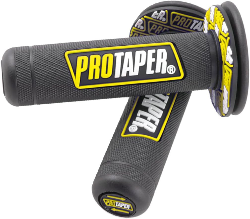 Empuñaduras de mango de motocross 7/8 22 mm 24 mm Truster Pro cónico negro amarillo