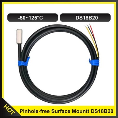 Temperature Sensor DS18B20 Waterproof Adhesive Flat Probe Teflon Cable Aquarium