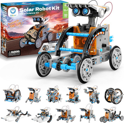 12-In-1 Solar Robot Building Kit STEM Gift for Boys Aged 8-13, DIY Science Educa