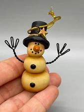 Blossom Bucket Suzi Skoglund Snowman Figurine Miniature Christmas