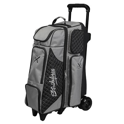 KR Strikeforce Royal Flush Black/Silver 4x4 4 Ball Roller Bowling Bag