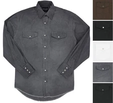 Wrangler Men's Western Shirt Pearl Snap Button Long Sleeve Front Button Pockets