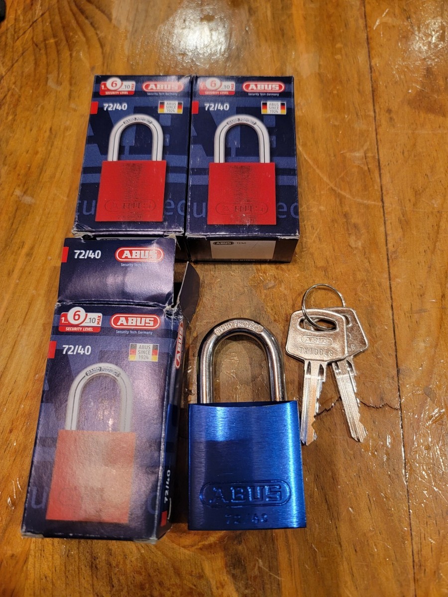 3pk NEW ABUS 72/40 BLUE LOCKOUT PADLOCKS WITH 2 Like Keys Each | eBay