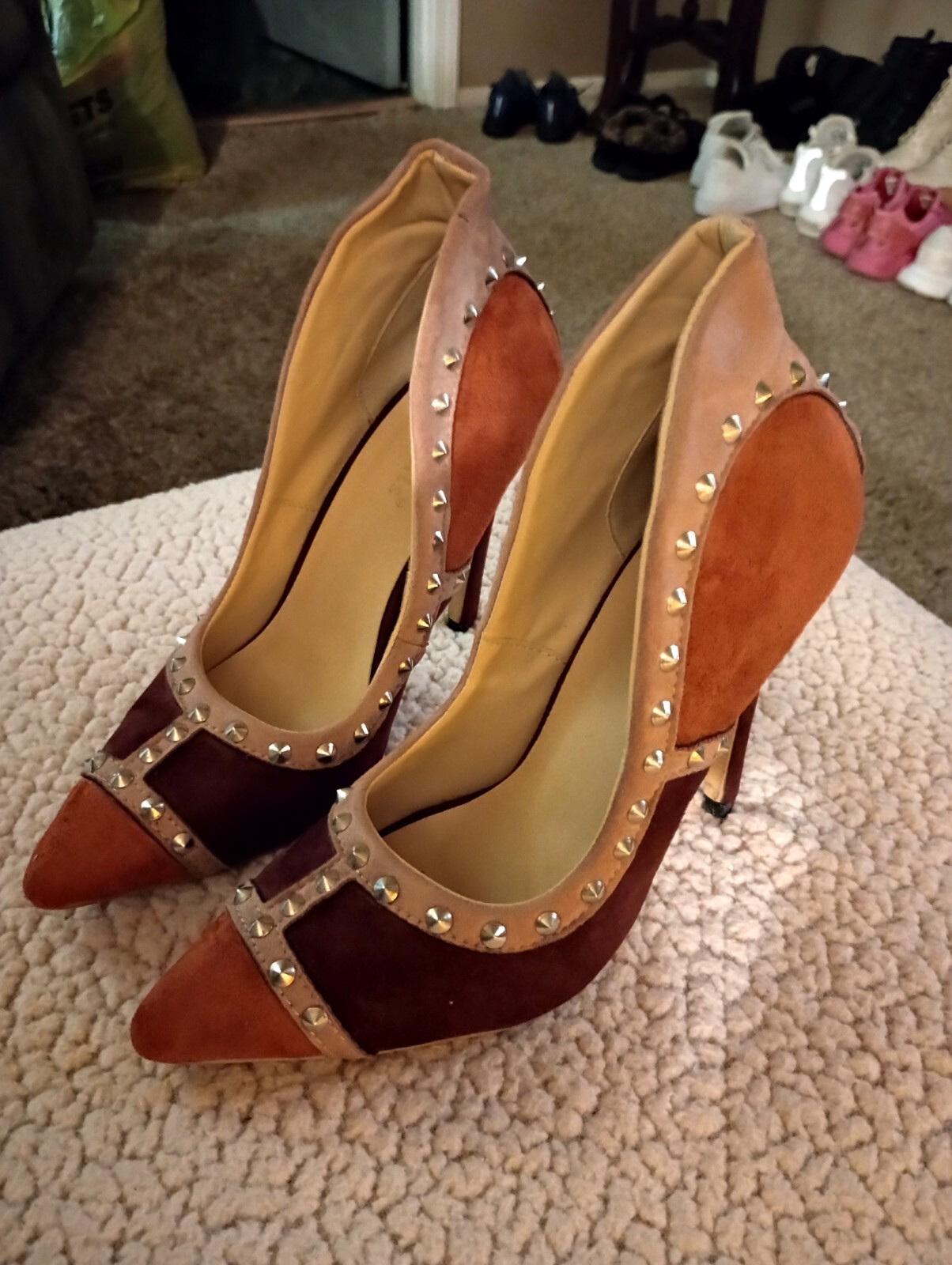 Suede Patchwork Pumps - image 1