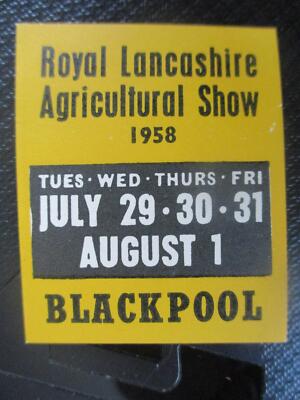 (10692) Reklamemarke - Lancashire Agricultural Show, Blackpool 1958