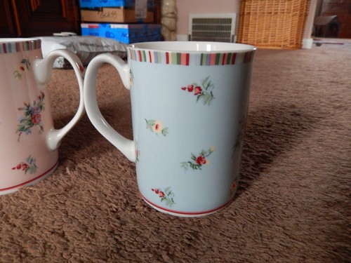 2003 Laura Ashley “HIGH TEA'' Bone China Mugs Cups Set Of 4, New in Gift Box - Picture 11 of 17