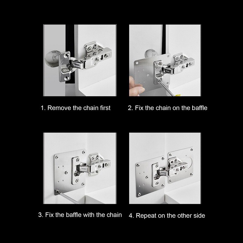 16SET Hinge Repair Plate with 6 Mounting Screws Closet Door