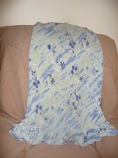 NEW LOVELY 100 RAYON LONG SKIRT DOUBLE RUFFLE SZ M GREENISH ELASTIC WAIST
