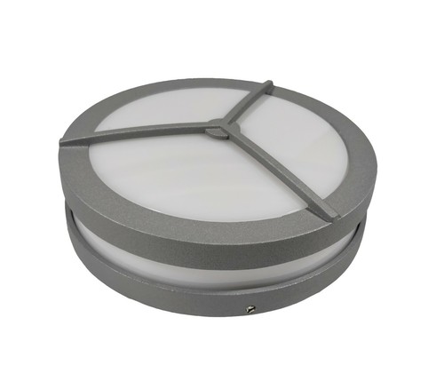 2 x 140mm Round Silver / Grey Wall Lights Diffused Outdoor Exterior 240V GX53 - Picture 3 of 5