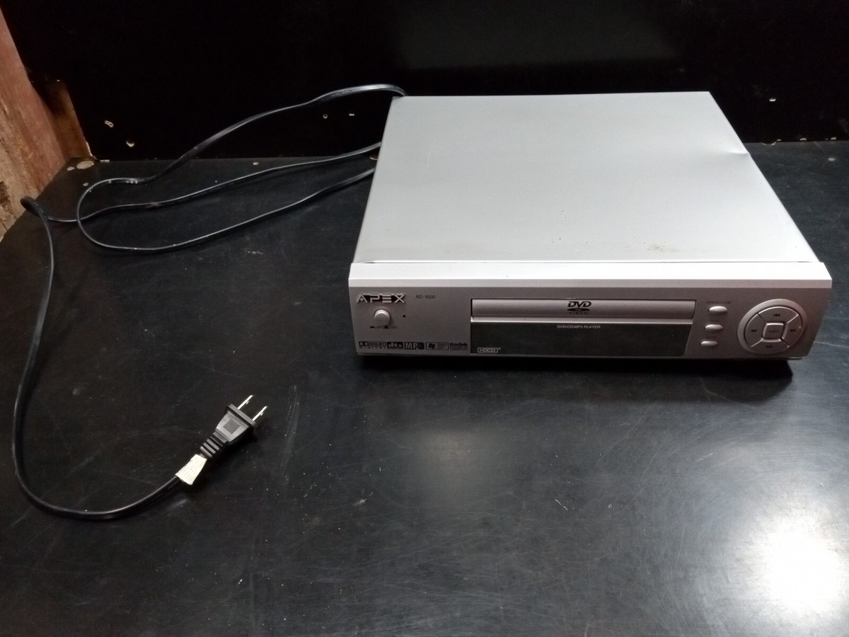APEX DVD VCD- MP3 CD PLAYER - MODEL AD-1600 - SILVER Works but has