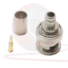 (2x) Straight BNC for RG59 Cable. 75ohm Video. Twist CRIMP Connector. CCTV SPDIF