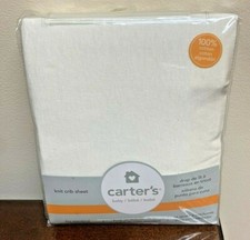 New  Sealed - Ivory Carter's Knit Crib Sheet - Standard Size 100 Cotton