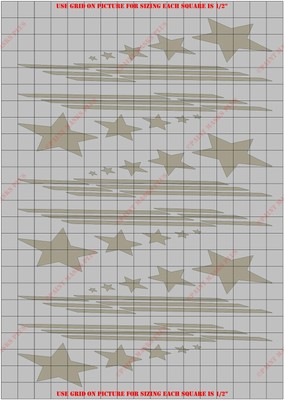 PAT2005S-R Stars-n-Sripes (Reversed) Solvent Based Vinyl Masking/ Stencil Kit